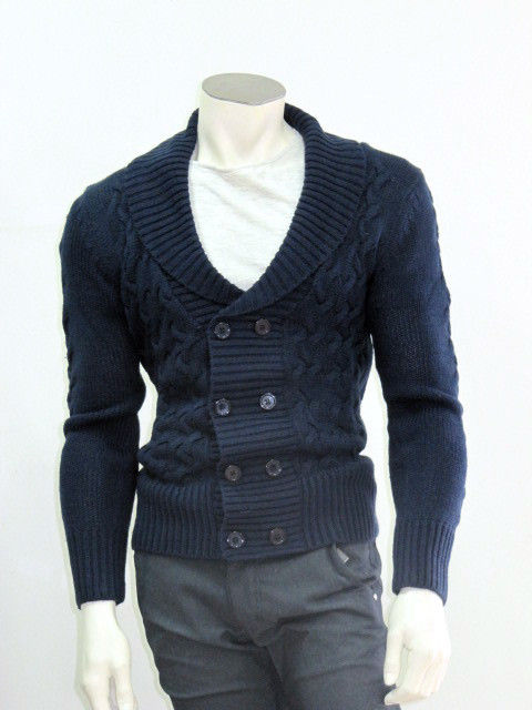 Maglia lana grossa uomo slim fashion maglion cardigan wool m l xl xxl made italy