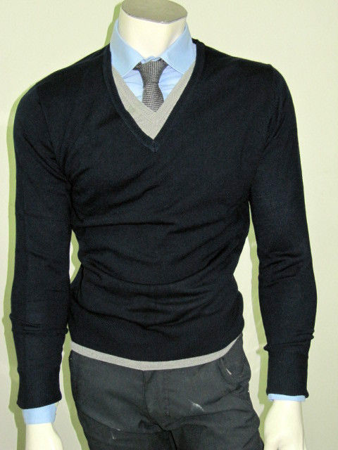 Maglia lana uomo slim fashion maglione moda cardigan wool m l xl xxl made italy