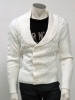 Maglia lana grossa uomo slim fashion maglion cardigan wool m l xl xxl made italy