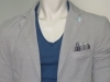 giacca uomo slim sartoriale con toppe cotone stretch tinto capo made in italy